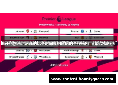 揭开利物浦对阿森纳比赛时间真相背后的赛程秘密与精彩对决分析